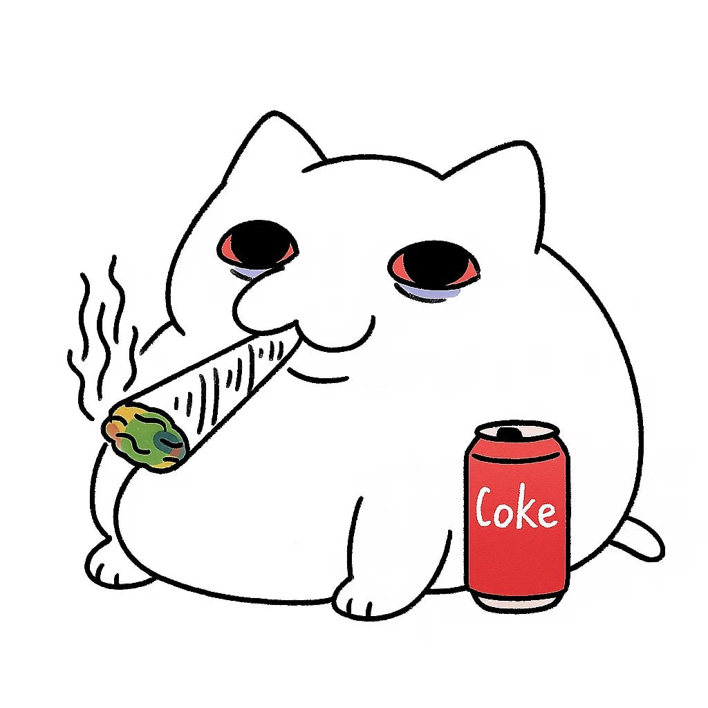 Stoned Cat with Coke